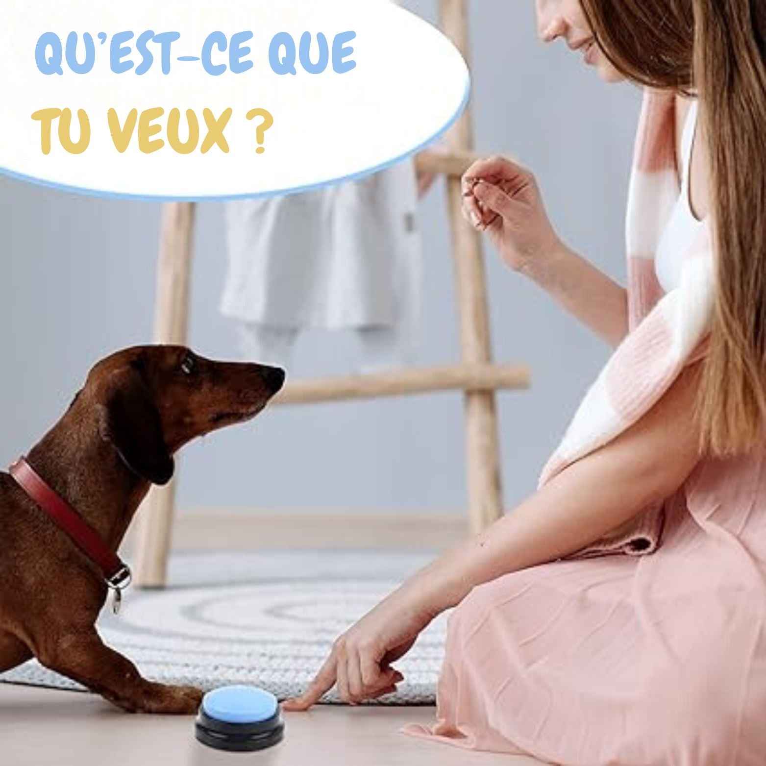 Buzzer d'entraînement - ChienParlant™ - Bleu Clair - Royaume des Chiens